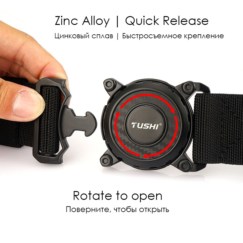 VATLTY Novi muški rastezljivi pojas od legure cinka s rotirajućom QR kopčom Vojni taktički pojas, elastični muški pojas, bez vojnih dodataka