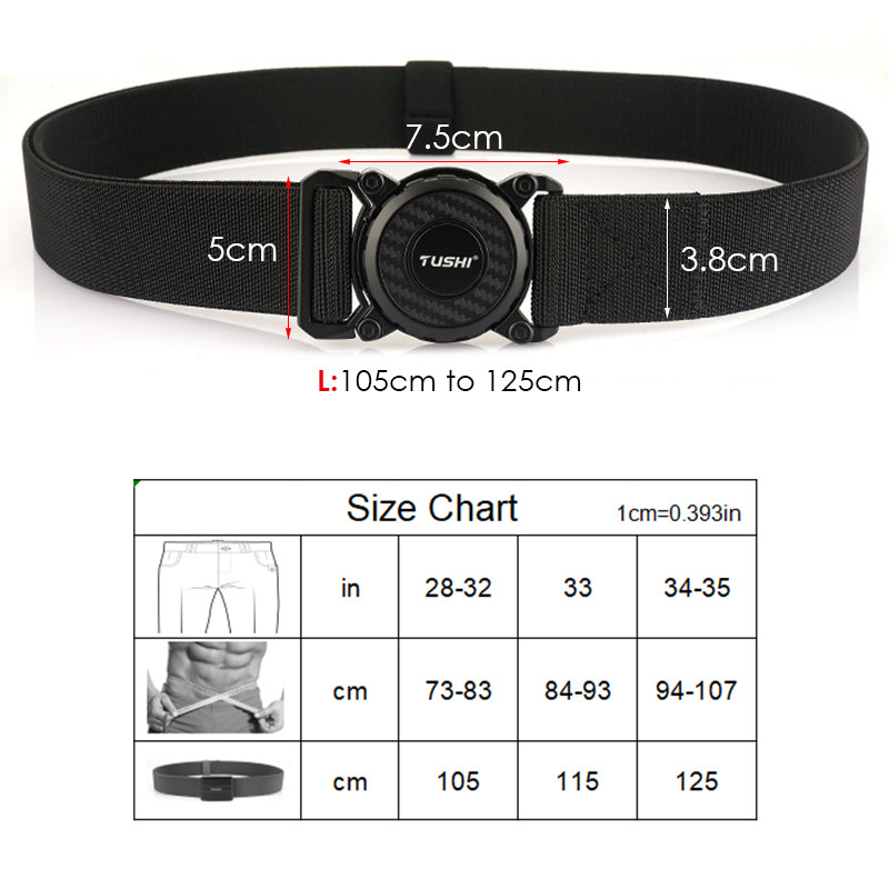 VATLTY Novi muški rastezljivi pojas od legure cinka s rotirajućom QR kopčom Vojni taktički pojas, elastični muški pojas, bez vojnih dodataka