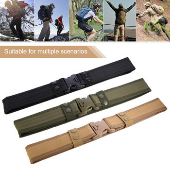 Мъжки армейски стил Combat Quick Release Tactical Belt Fashion Canvas Waistband Outdoor Sport Training Лов Туризъм Трайни колани