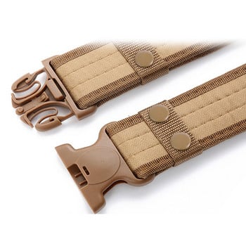 Мъжки армейски стил Combat Quick Release Tactical Belt Fashion Canvas Waistband Outdoor Sport Training Лов Туризъм Трайни колани