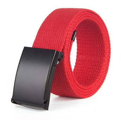 Modni novi uniseks remen, crna legirana kopča, jednobojni platneni remen za muškarce, traperice za sportove na otvorenom, pojas, veleprodaja