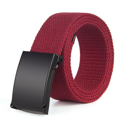 Modni novi uniseks remen, crna legirana kopča, jednobojni platneni remen za muškarce, traperice za sportove na otvorenom, pojas, veleprodaja