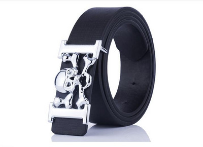 Skull Head Men Jeans Remeni H Ghost Head Trousers Belt Harajuku Designer Belt Punk kožni cinto masculino ceinture homme 110 cm