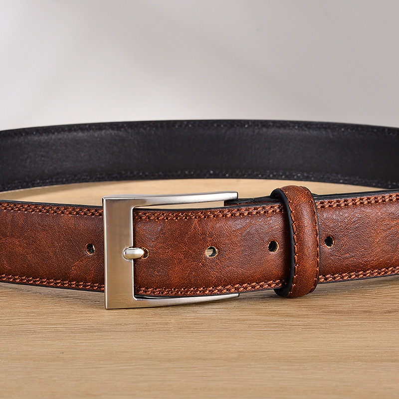 Bărbați ocazional pantaloni maro centură de talie curea vintage la modă pentru bărbați blugi talie transport gratuit