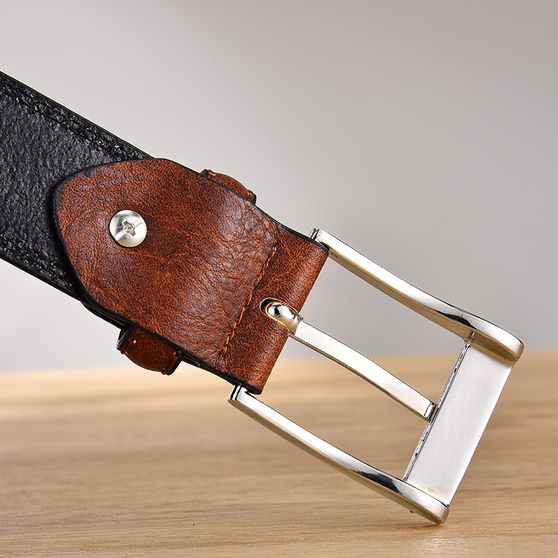 Bărbați ocazional pantaloni maro centură de talie curea vintage la modă pentru bărbați blugi talie transport gratuit