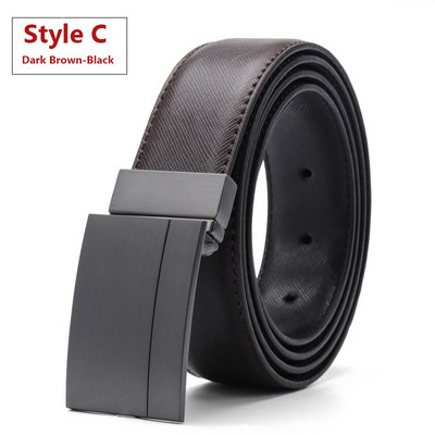Luksuzni kožni remen za muškarce, pločasta reverzibilna kopča s uzorkom čačkalice Pojasevi za poslovne haljine Dobavljači isporuka Crna Plava Smeđa