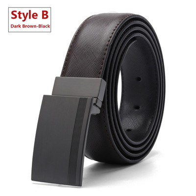 Luksuzni kožni remen za muškarce, pločasta reverzibilna kopča s uzorkom čačkalice Pojasevi za poslovne haljine Dobavljači isporuka Crna Plava Smeđa