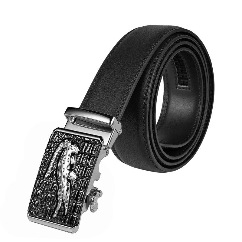 Curea din piele artistică în talie pentru bărbați Cataramă automată din aliaj Curele pentru bărbați de înaltă calitate Negru Cadou 3,5 cm Lățime 140 cm