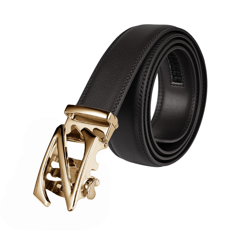Curea din piele artistică în talie pentru bărbați Cataramă automată din aliaj Curele pentru bărbați de înaltă calitate Negru Cadou 3,5 cm Lățime 140 cm