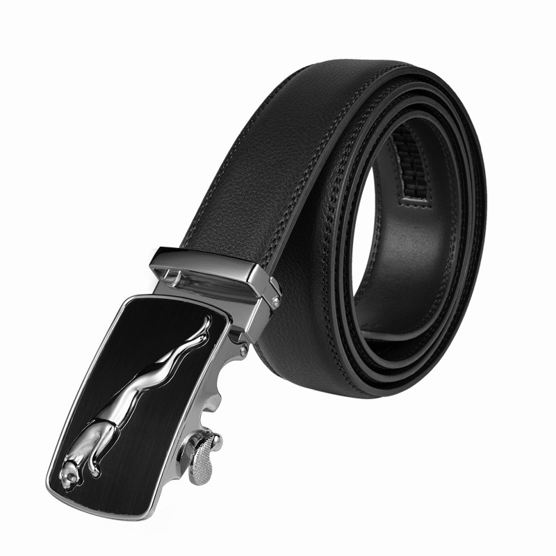 Curea din piele artistică în talie pentru bărbați Cataramă automată din aliaj Curele pentru bărbați de înaltă calitate Negru Cadou 3,5 cm Lățime 140 cm