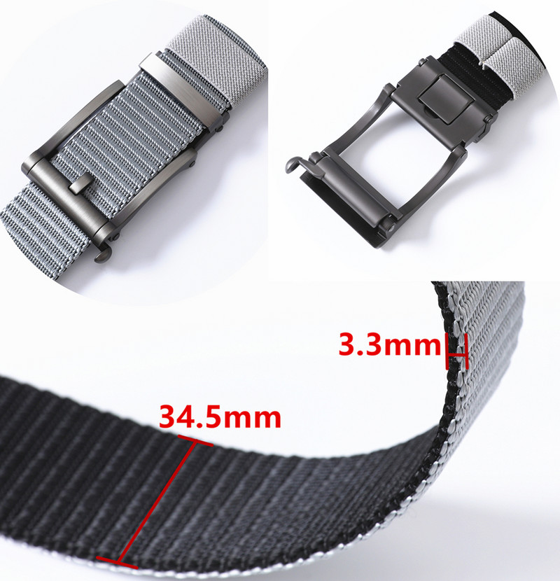 Nailono reketinis diržas vyrams Dviejų spalvų kombinuotas taktinis diržas, automatinis slydimo sagtis Nailoninis greitai džiūstantis unisex laisvalaikio diržas