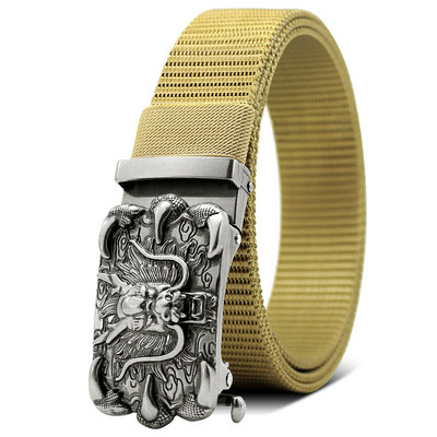 35 mm muški višenamjenski platneni najlonski remen Emblem orla za golf, prozračni, radni zmajevi remeni, automatska kopča 130 cm
