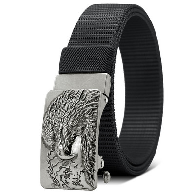 35 mm muški višenamjenski platneni najlonski remen Emblem orla za golf, prozračni, radni zmajevi remeni, automatska kopča 130 cm