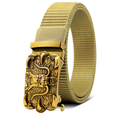 35 mm muški višenamjenski platneni najlonski remen Emblem orla za golf, prozračni, radni zmajevi remeni, automatska kopča 130 cm