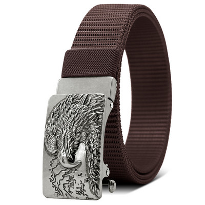 35 mm muški višenamjenski platneni najlonski remen Emblem orla za golf, prozračni, radni zmajevi remeni, automatska kopča 130 cm