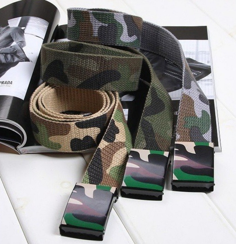 Camo Taktičke traperice Remen s kopčom Muškarci Žene Kamuflažni platneni remen Ležerni pojasevi oko struka s otisnutim grafitima Unisex Ceinture
