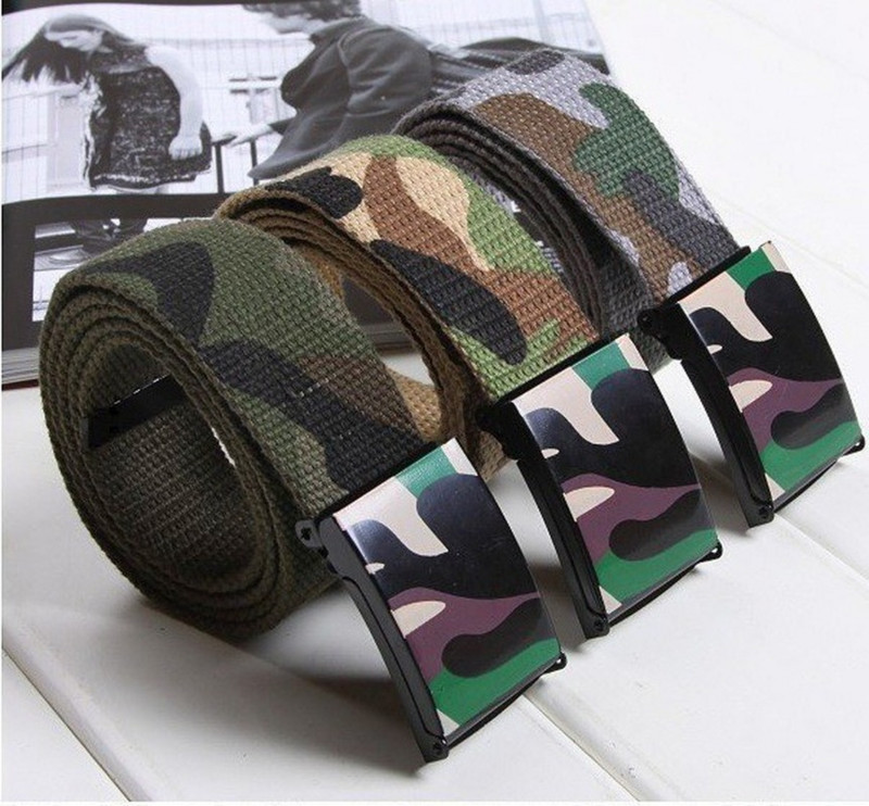 Camo Taktičke traperice Remen s kopčom Muškarci Žene Kamuflažni platneni remen Ležerni pojasevi oko struka s otisnutim grafitima Unisex Ceinture