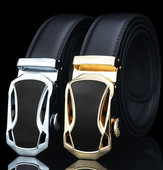 Muški remen Luksuzni kožni remeni za muškarce Muški remen s metalnom automatskom kopčom Poslovni remen 3,5 cm Crna kava Unisex Pasek