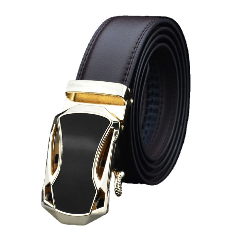 Muški remen Luksuzni kožni remeni za muškarce Muški remen s metalnom automatskom kopčom Poslovni remen 3,5 cm Crna kava Unisex Pasek