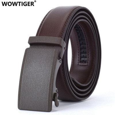 WOWTIGER brūna 35 mm govs ādas josta vīriešiem Augstas kvalitātes vīriešu zīmola sprūdrata automātiska luksusa jostas Cinturones Hombre
