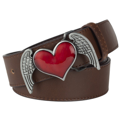 Tiib, punane südamesulamist pandla, naistemood Cowgirl Up valge vööga vaba aja kaunistus PU