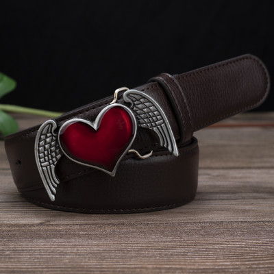 Tiib, punane südamesulamist pandla, naistemood Cowgirl Up valge vööga vaba aja kaunistus PU