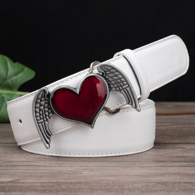 Tiib, punane südamesulamist pandla, naistemood Cowgirl Up valge vööga vaba aja kaunistus PU