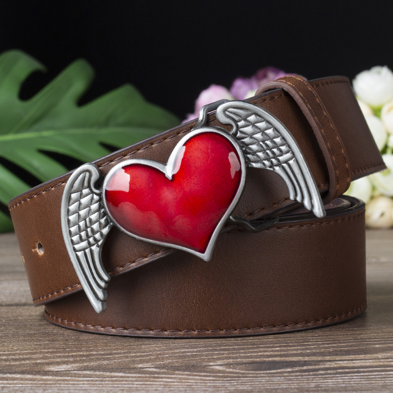 Tiib, punane südamesulamist pandla, naistemood Cowgirl Up valge vööga vaba aja kaunistus PU