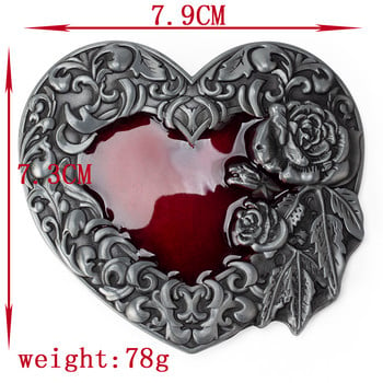 Red Hearts Big Head Belt Joker Fashion Leisure People Smooth Buckle Youth Cummerbund