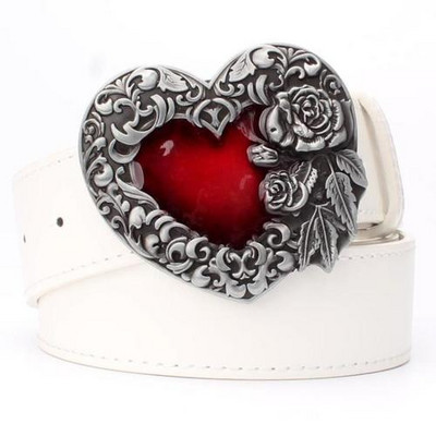 Red Hearts Big Remen za glavu Joker Fashion Leisure People Smooth Buckle Youth Commmerbund