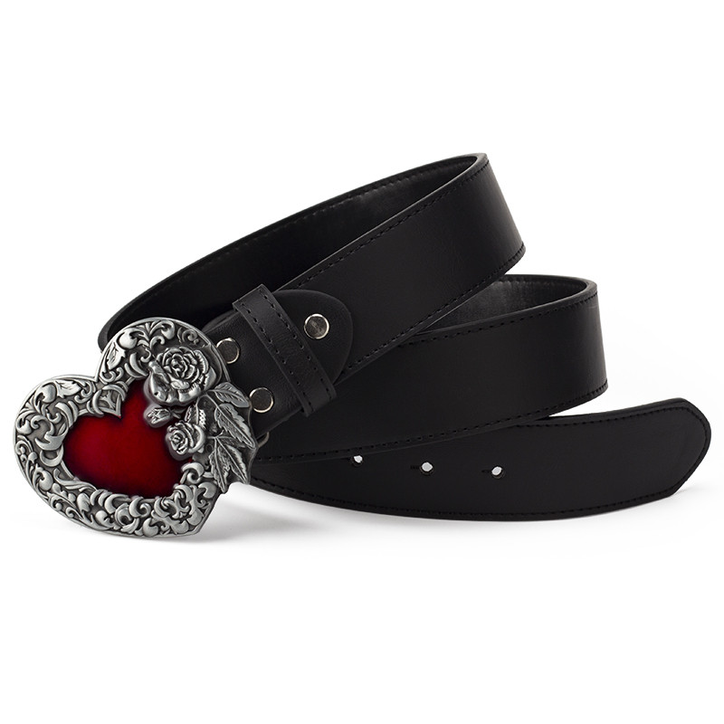 Red Hearts Big Remen za glavu Joker Fashion Leisure People Smooth Buckle Youth Commmerbund
