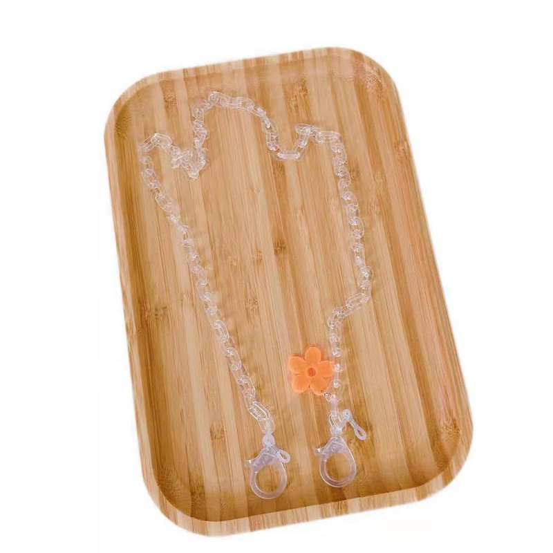 Novi Japan i Južna Koreja, mali svježi, prozirni akrilni lanac, cvjetni privjesak, maska, lanac uzica, lanac za naočale