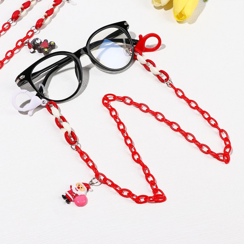 Modni božićni akrilni držač lančića za naočale Ogrlica Traka za sunčane naočale Dječji protuklizni remen za držač naočala Pletenica za naočale