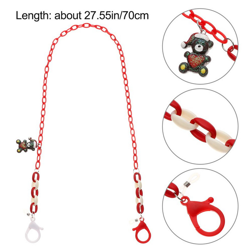 Modni božićni akrilni držač lančića za naočale Ogrlica Traka za sunčane naočale Dječji protuklizni remen za držač naočala Pletenica za naočale