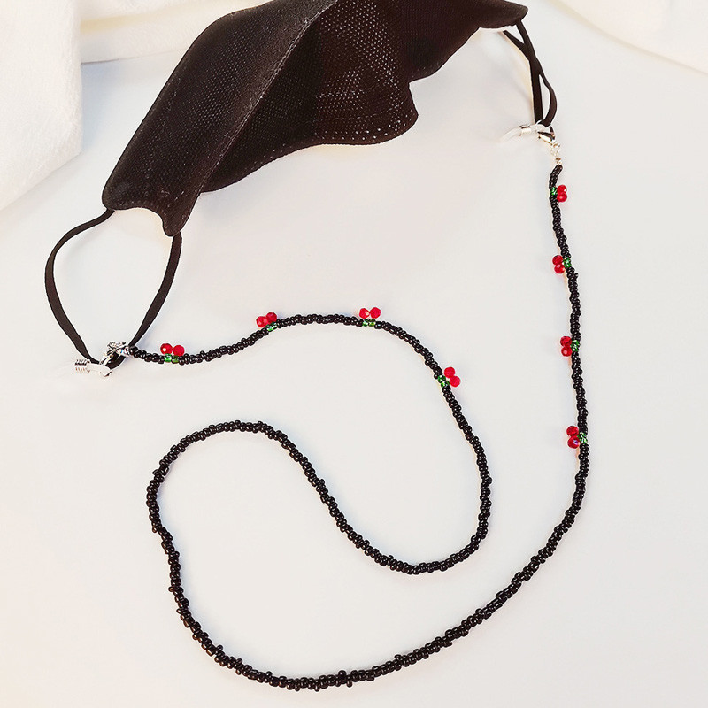 Akiniai maskavimo grandinėlės Kaukės grandinėlės Cherry Akinių grandinėlė moterims Retro metaliniai akiniai nuo saulės dirželiai akinių laido laikiklis