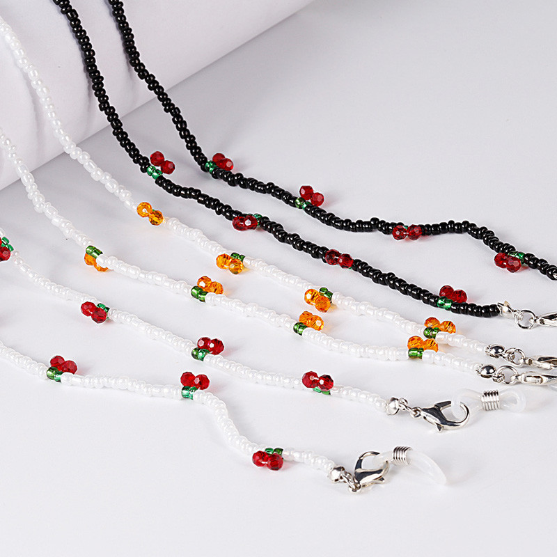 Akiniai maskavimo grandinėlės Kaukės grandinėlės Cherry Akinių grandinėlė moterims Retro metaliniai akiniai nuo saulės dirželiai akinių laido laikiklis