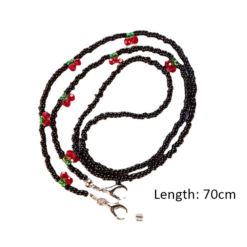 Akiniai maskavimo grandinėlės Kaukės grandinėlės Cherry Akinių grandinėlė moterims Retro metaliniai akiniai nuo saulės dirželiai akinių laido laikiklis