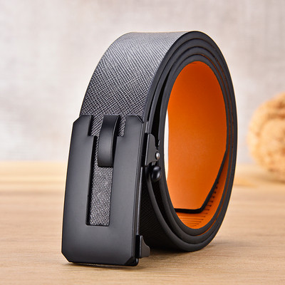 Remeni za muškarce s automatskom kopčom Vrhunska prava luksuzna koža muški poslovni remen Traperice 3,5 cm širine Klasična crna kopča