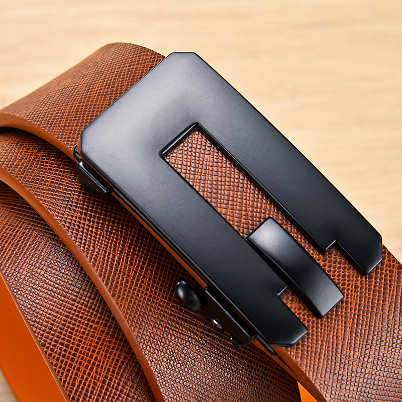 Remeni za muškarce s automatskom kopčom Vrhunska prava luksuzna koža muški poslovni remen Traperice 3,5 cm širine Klasična crna kopča