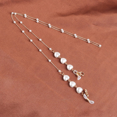 1vnt Perlų kaukių grandinėlė Meilė Širdies formos akinių grandinėlė Moteriškos dirželio virvelės Kasdieniai akiniai nuo saulės Kaklo virvelės Priedai Nauji