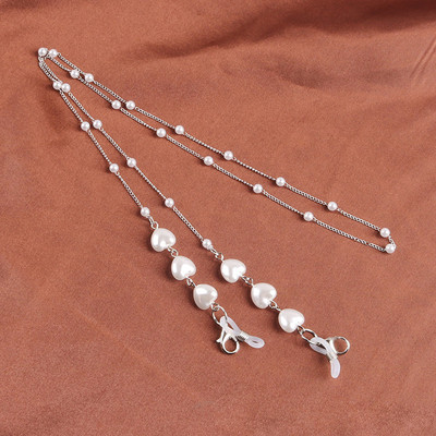 1vnt Perlų kaukių grandinėlė Meilė Širdies formos akinių grandinėlė Moteriškos dirželio virvelės Kasdieniai akiniai nuo saulės Kaklo virvelės Priedai Nauji