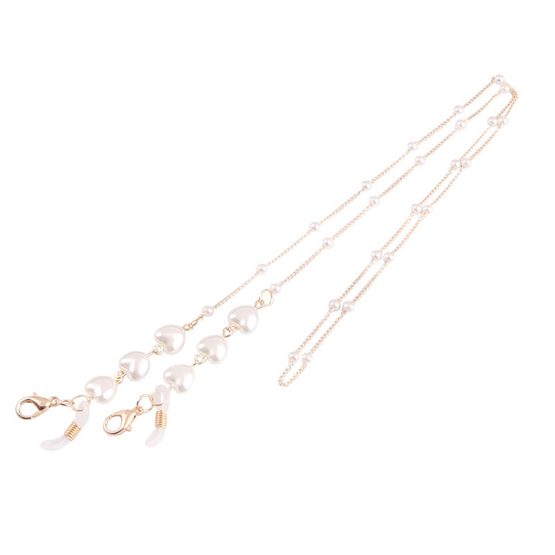 1vnt Perlų kaukių grandinėlė Meilė Širdies formos akinių grandinėlė Moteriškos dirželio virvelės Kasdieniai akiniai nuo saulės Kaklo virvelės Priedai Nauji