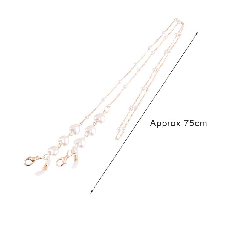 1vnt Perlų kaukių grandinėlė Meilė Širdies formos akinių grandinėlė Moteriškos dirželio virvelės Kasdieniai akiniai nuo saulės Kaklo virvelės Priedai Nauji