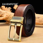 Muški dvostruki kožni remen, klasični luksuzni remen od prave kravlje kože, muški remeni za muškarce s rotiranom kopčom