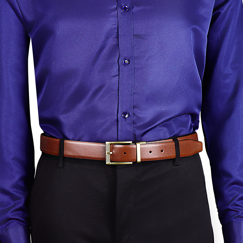 Muški dvostruki kožni remen, klasični luksuzni remen od prave kravlje kože, muški remeni za muškarce s rotiranom kopčom