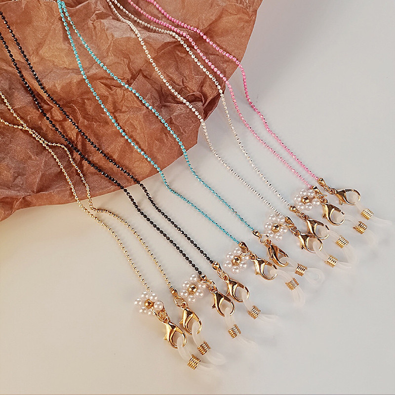 Lanac od kuglica u boji Pearl Daisy Lanac za naočale Trendi ženske vanjske ležerne sunčane naočale Dodatak Ogrlica Poklon Maska Konop za vješanje