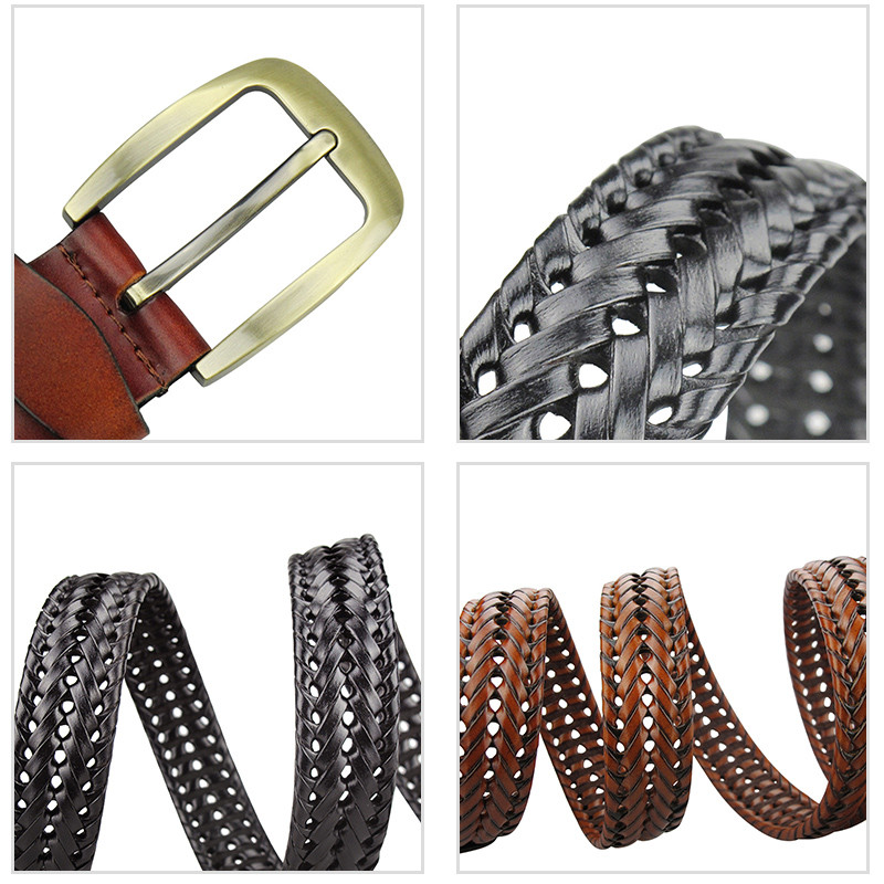 Maikun Muški pleteni remen Tkani kožni remeni za muškarce Žene Vintage remen oko struka Ležerni remen Kopča muški remen za traperice