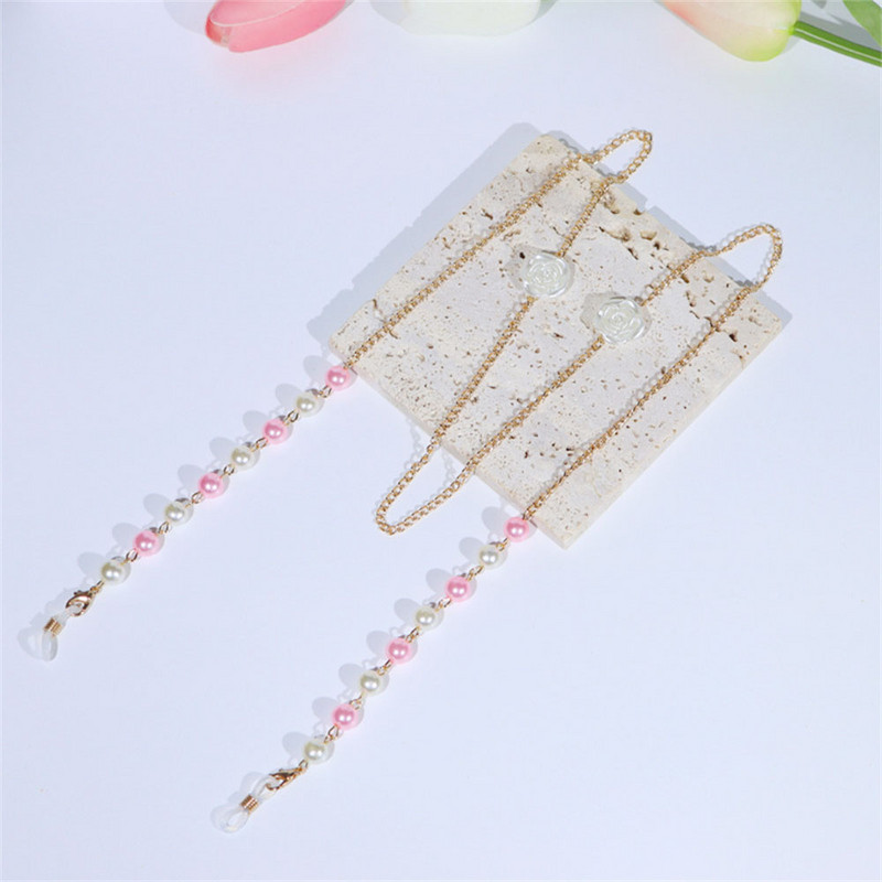 Novi maskirni lančići za sunčane naočale za žene Akrilni biserni kristalni cvjetovi Lanci za naočale Traka od stakla Veleprodaja modnog nakita