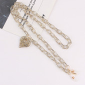 Modni sjajni lančići za maske u obliku srca Lanac za naočale za žene Retro akrilne sunčane naočale Trake za naočale Držač uzice Remen za vrat Poklon