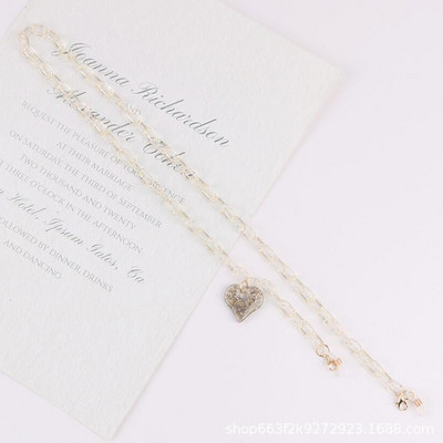 Modni sjajni lančići za maske u obliku srca Lanac za naočale za žene Retro akrilne sunčane naočale Trake za naočale Držač uzice Remen za vrat Poklon